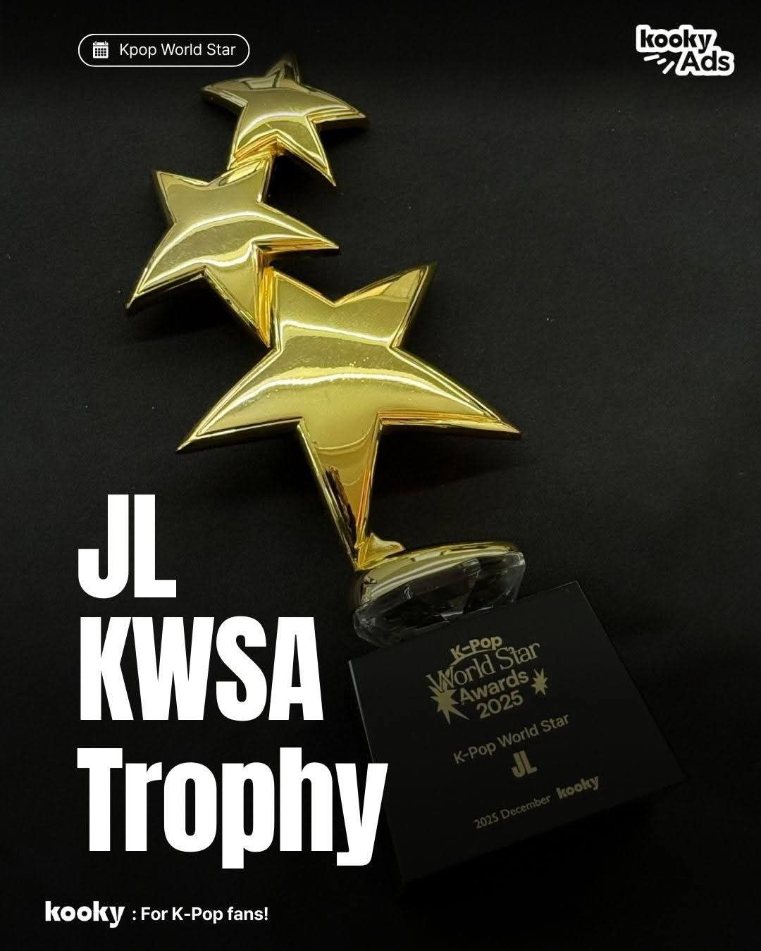 K-Pop World Star Awards 2025 trophy presented to JL